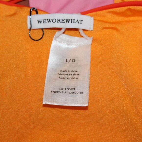 NWT WeWoreWhat Delilah Bikini Bottom in baby pink Multi Women's Size Large - Picture 7 of 7